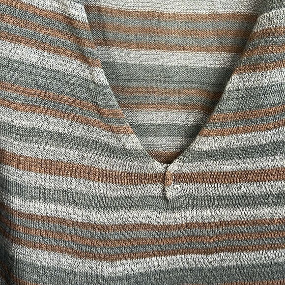 Dolce & Gabbana Cotton Blend Striped Plunge V Neck Distressed Sweater - Picture 4 of 9